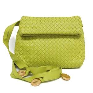 BOTTEGA VENETA Yellow Leather Intrecciato Shoulder Bag